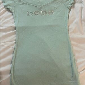 Bebe Mint Green Ribbed Top